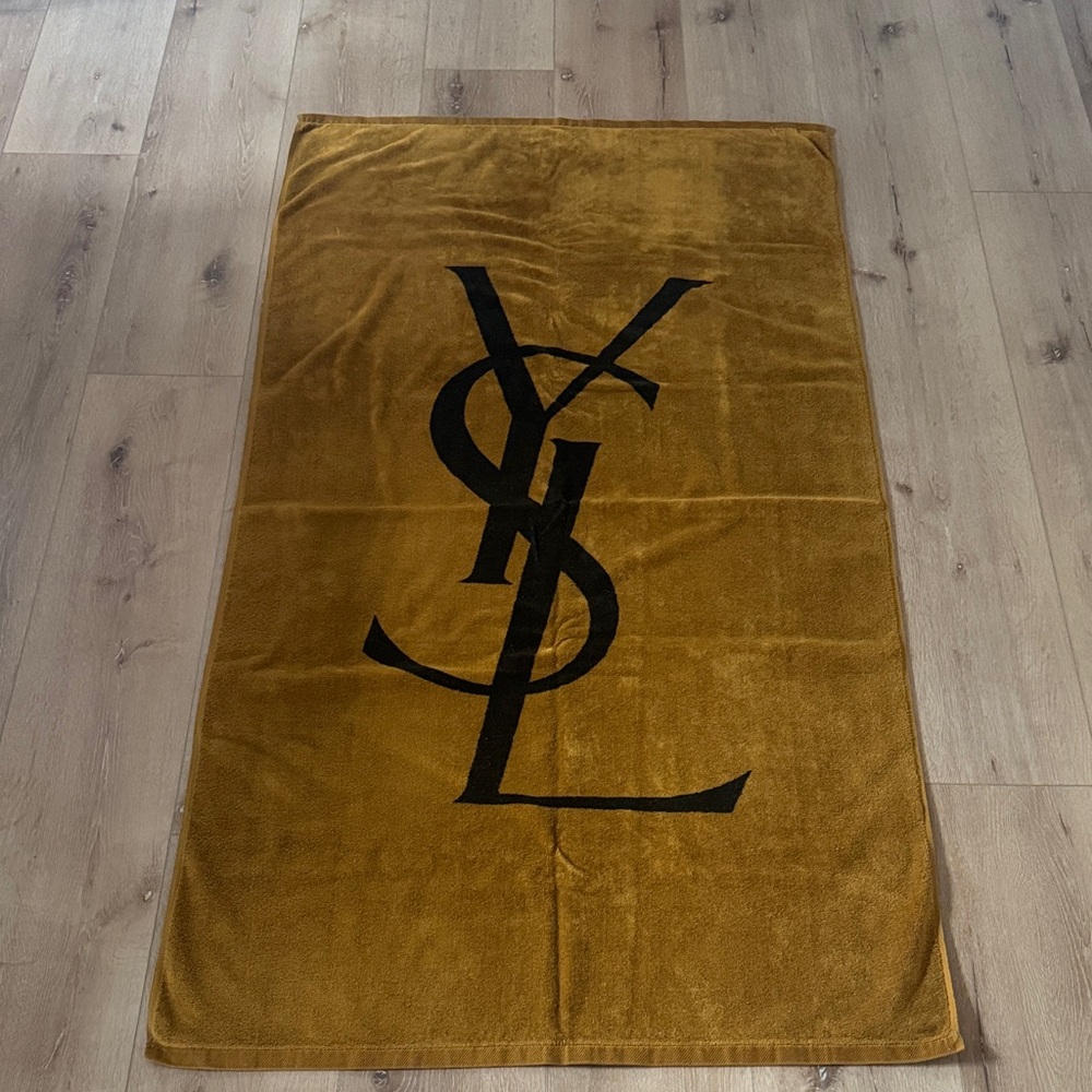 Vintage Yves Saint Laurent Gold and Black Towel